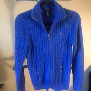 Ralph Lauren blue zip up sweater